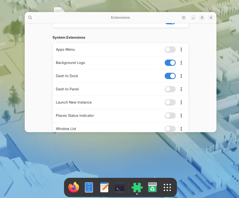 Install Dash to Dock macOS Style Taskbar