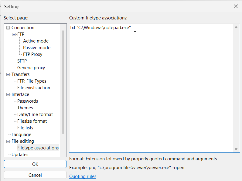 Customizing File Type Associations