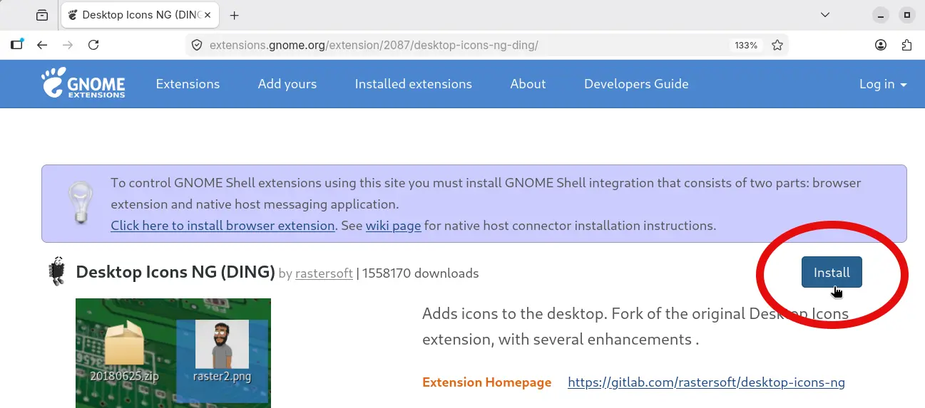 Add Desktop Icons in Fedora 44 GNOME