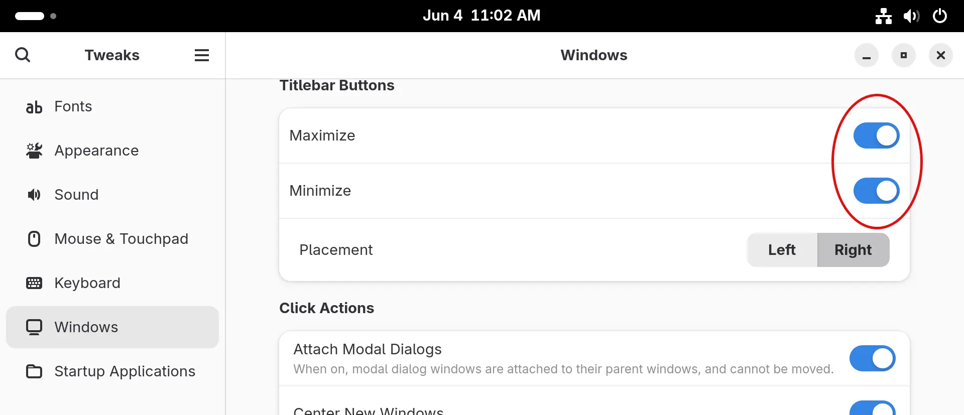 Enable Minimize and Maximize Buttons in Fedora 44 GNOME Desktop